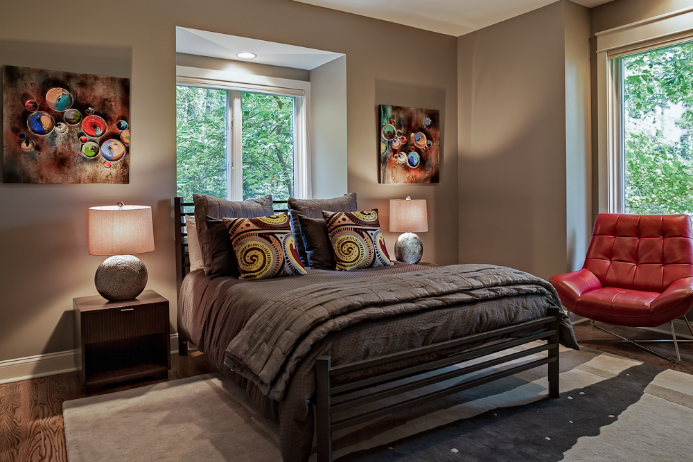 Elk Mountain Guest Bedroom by Allard and Roberts Interior Design, Asheville, NC