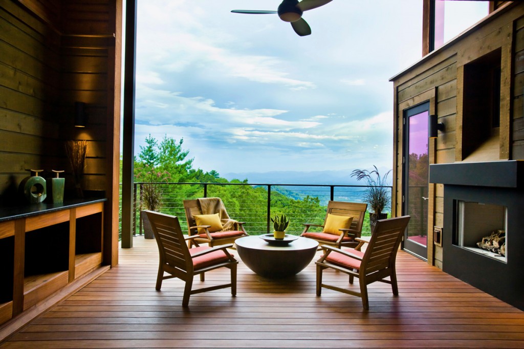 Bower House Patio by Allard and Roberts Interior Design, Asheville, NC