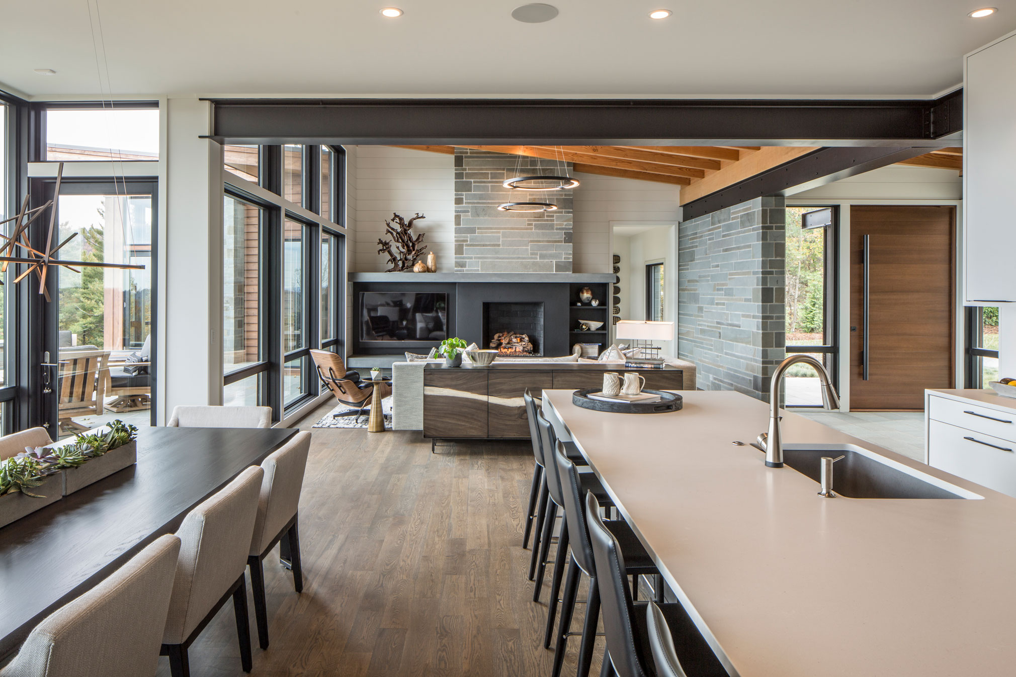 Minimalist Kitchen Dining for Large Space